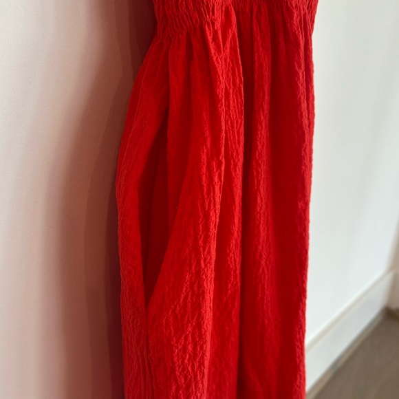 Three Graces London Smocked Mini Dress in Red - Picture 4 of 11